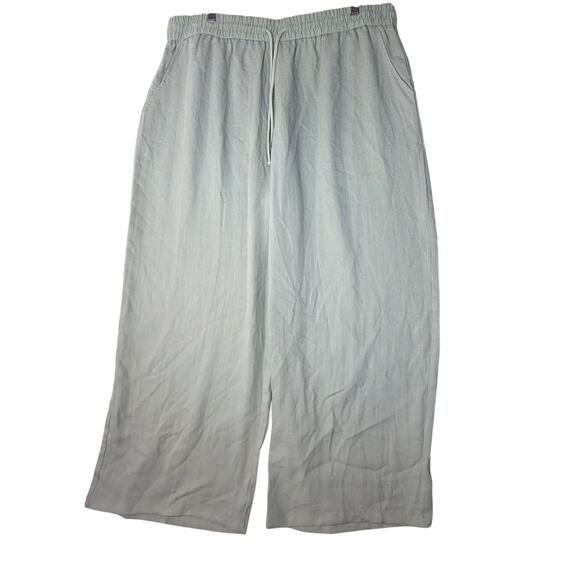 NWT Halara Wide Leg Flowy Linen-Feel Pants Size 2X Light Green - Picture 1 of 7